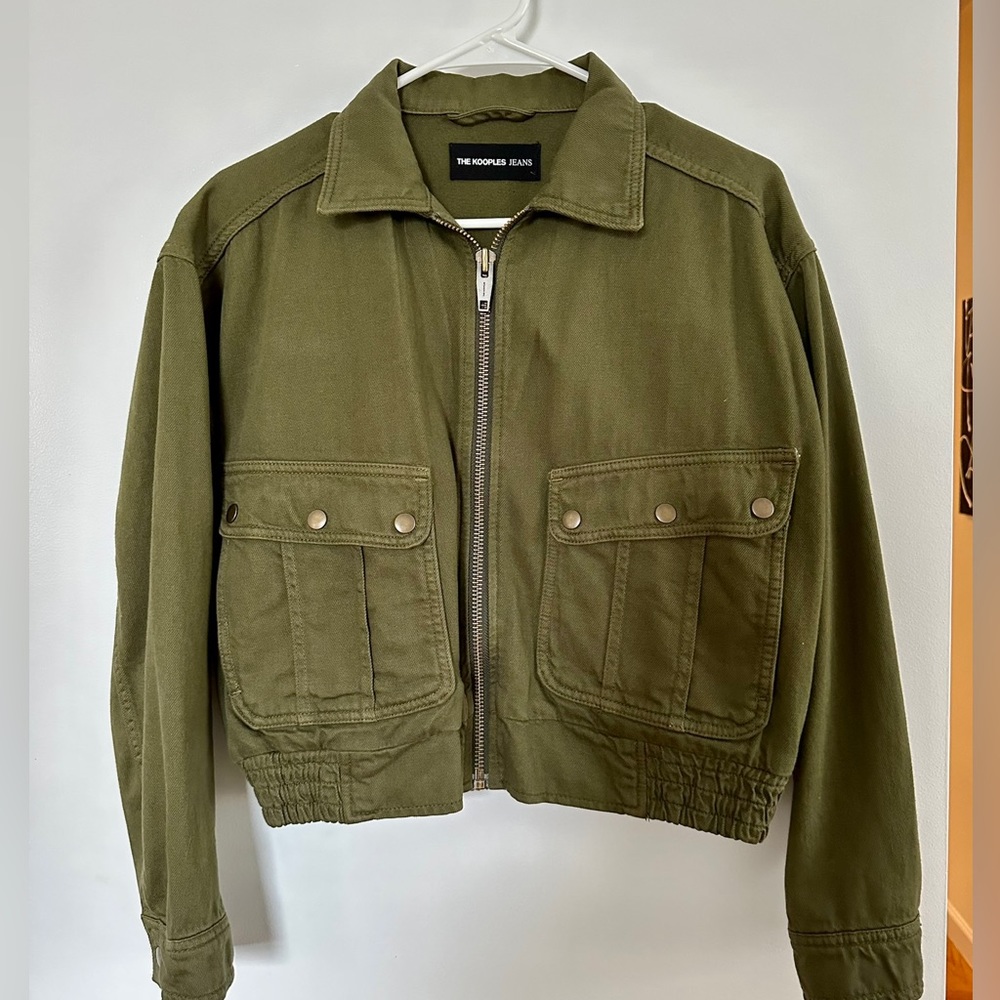The Kooples Denim Jacket - Dark Olive Green size XS